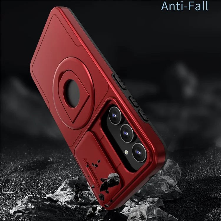 For Samsung Galaxy A13 4G / 5G Kickstand Case Slide Lens Lid TPU+PC Anti-Drop Phone Cover