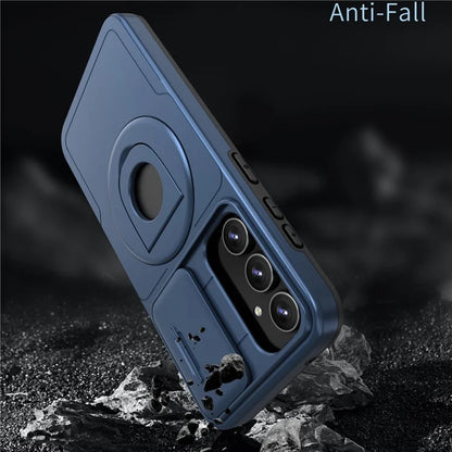 For Samsung Galaxy A13 4G / 5G Kickstand Case Slide Lens Lid TPU+PC Anti-Drop Phone Cover