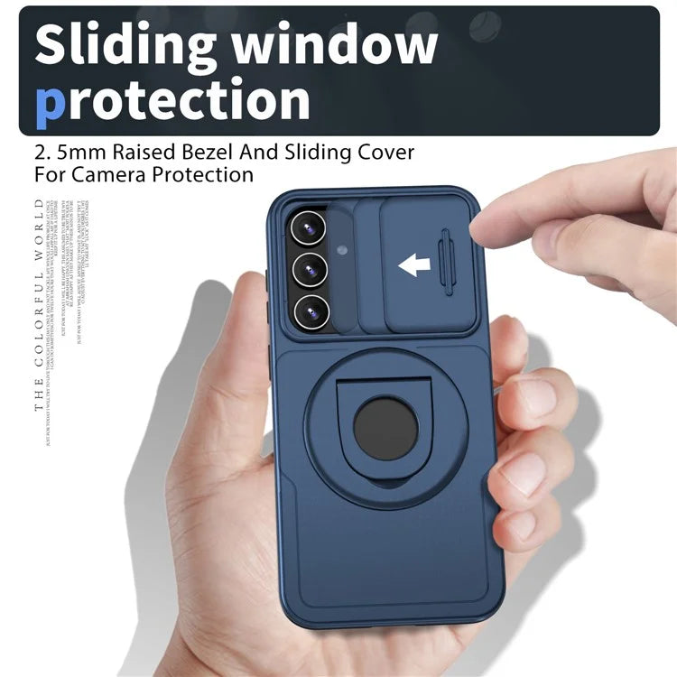 For Samsung Galaxy A13 4G / 5G Kickstand Case Slide Lens Lid TPU+PC Anti-Drop Phone Cover