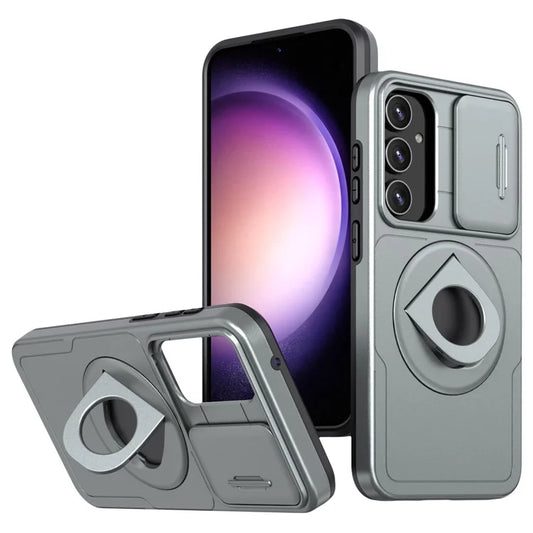 For Samsung Galaxy A13 4G / 5G Kickstand Case Slide Lens Lid TPU+PC Anti-Drop Phone Cover