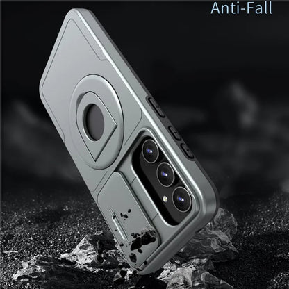 For Samsung Galaxy A13 4G / 5G Kickstand Case Slide Lens Lid TPU+PC Anti-Drop Phone Cover