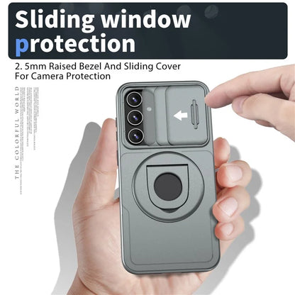 For Samsung Galaxy A13 4G / 5G Kickstand Case Slide Lens Lid TPU+PC Anti-Drop Phone Cover