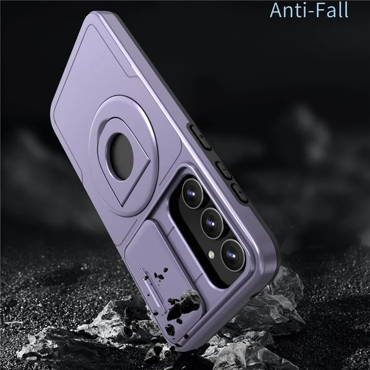 For Samsung Galaxy A13 4G / 5G Kickstand Case Slide Lens Lid TPU+PC Anti-Drop Phone Cover