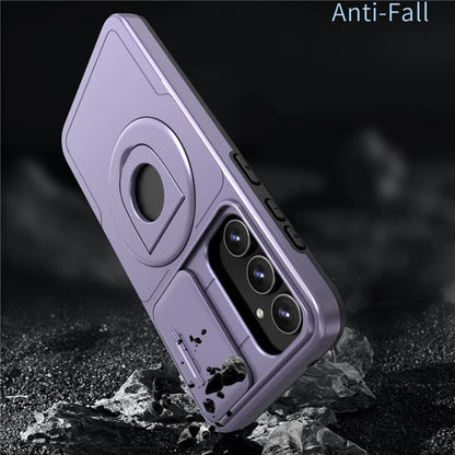 For Samsung Galaxy A13 4G / 5G Kickstand Case Slide Lens Lid TPU+PC Anti-Drop Phone Cover