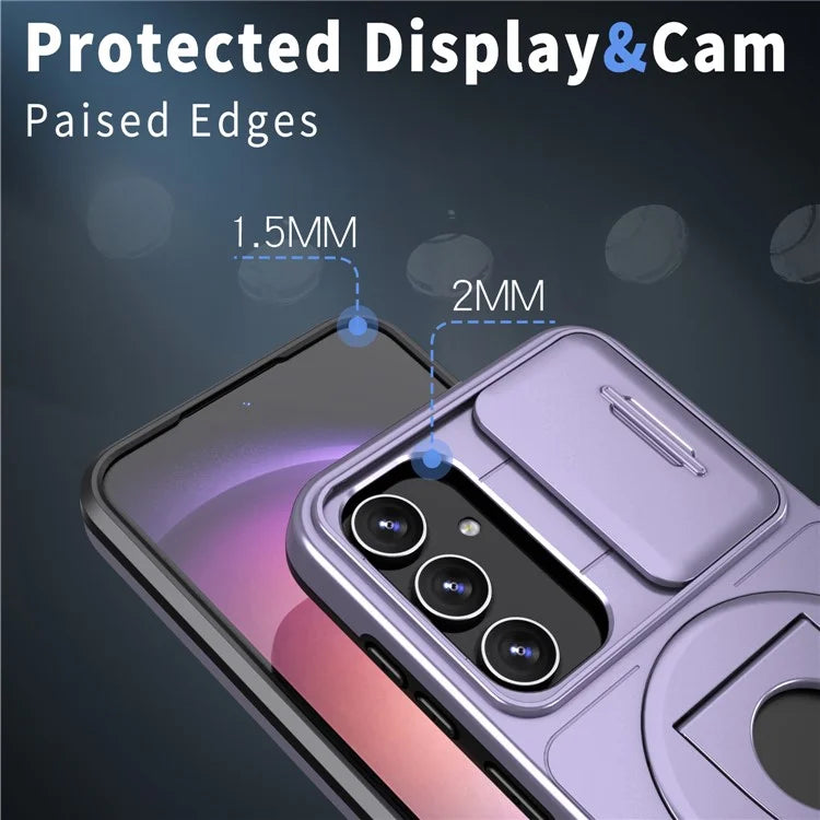 For Samsung Galaxy A13 4G / 5G Kickstand Case Slide Lens Lid TPU+PC Anti-Drop Phone Cover
