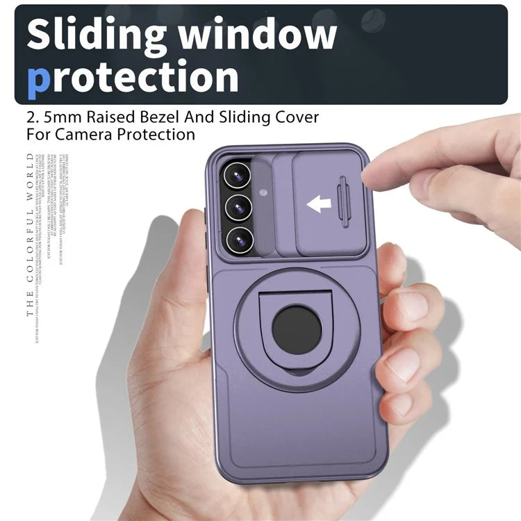 For Samsung Galaxy A13 4G / 5G Kickstand Case Slide Lens Lid TPU+PC Anti-Drop Phone Cover