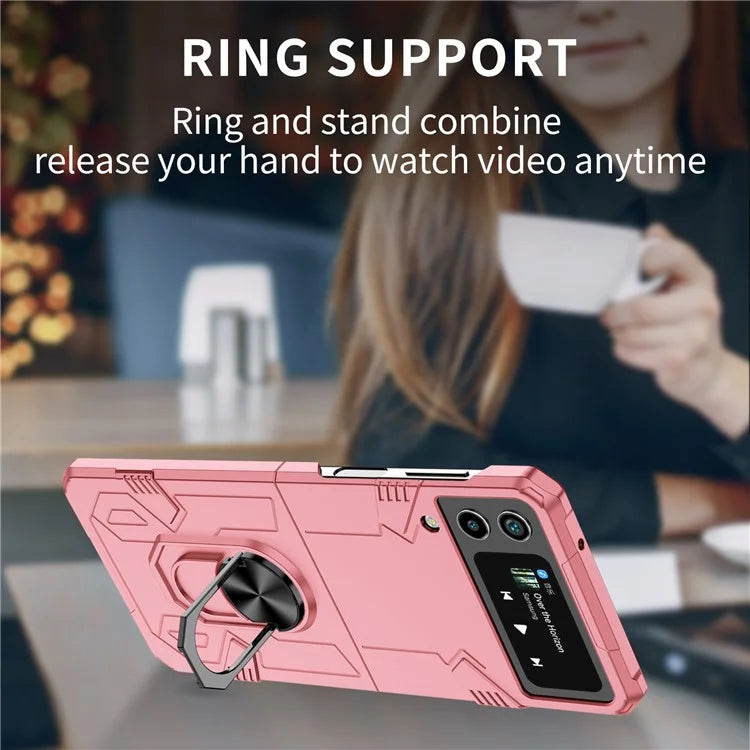 For Samsung Galaxy Z Flip4 5G Case Hard PC Ring Kickstand Phone Cover Support Magnetic Car Mount