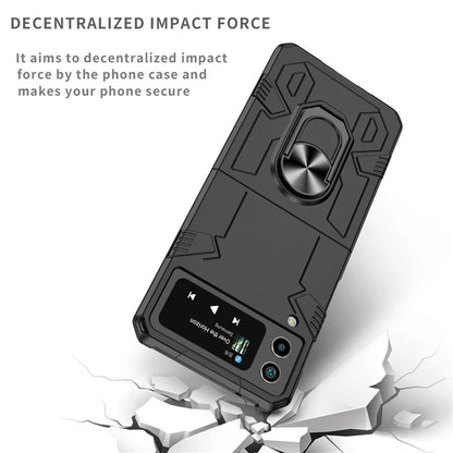 For Samsung Galaxy Z Flip4 5G Case Hard PC Ring Kickstand Phone Cover Support Magnetic Car Mount