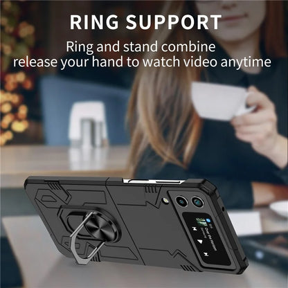 For Samsung Galaxy Z Flip4 5G Case Hard PC Ring Kickstand Phone Cover Support Magnetic Car Mount