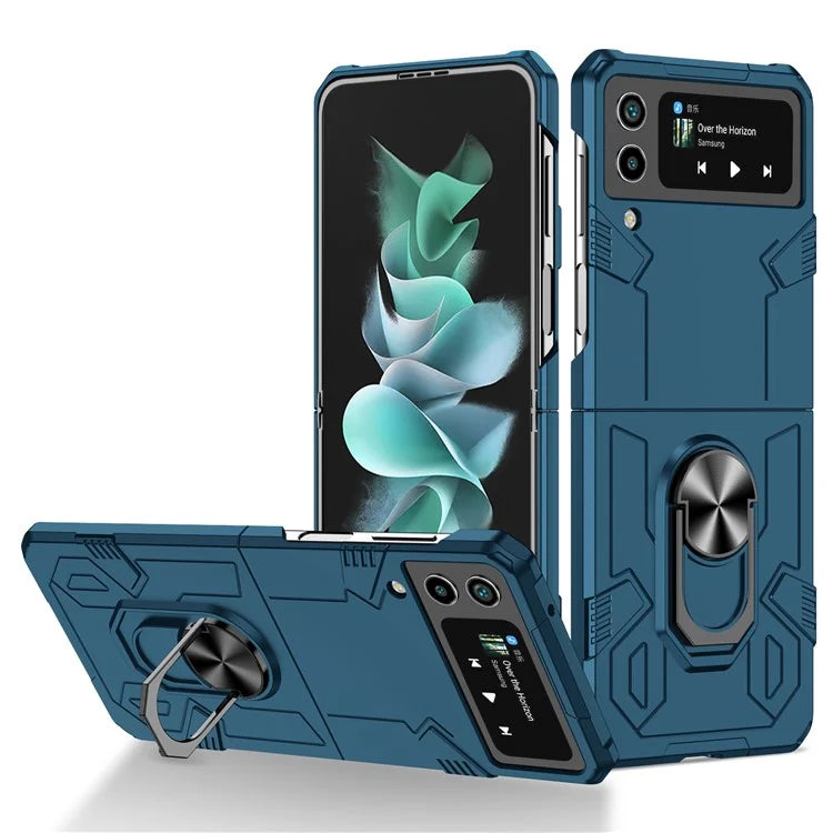 For Samsung Galaxy Z Flip4 5G Case Hard PC Ring Kickstand Phone Cover Support Magnetic Car Mount