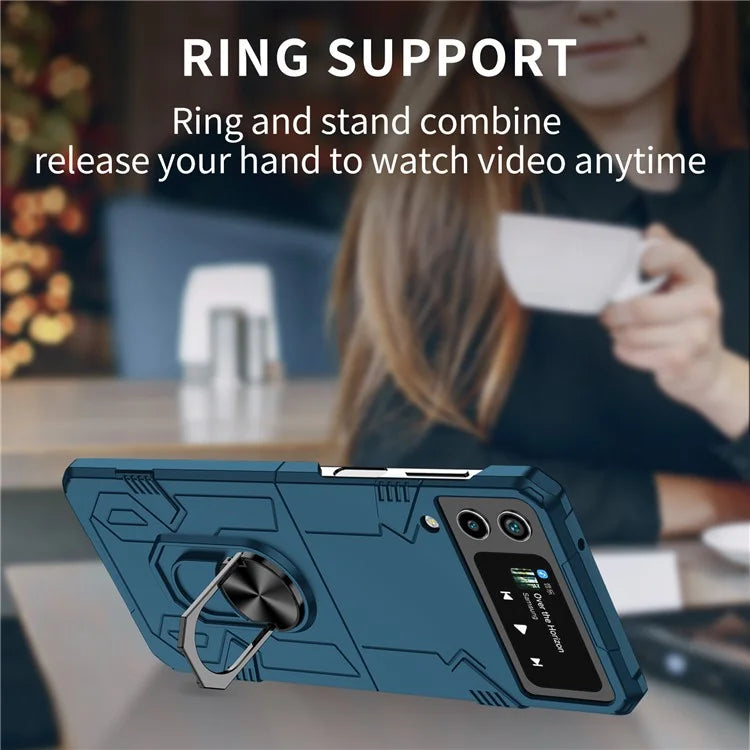 For Samsung Galaxy Z Flip4 5G Case Hard PC Ring Kickstand Phone Cover Support Magnetic Car Mount