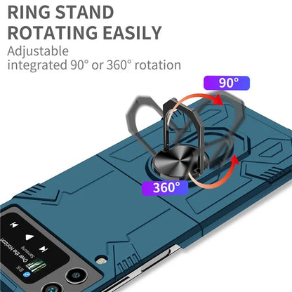 For Samsung Galaxy Z Flip4 5G Case Hard PC Ring Kickstand Phone Cover Support Magnetic Car Mount