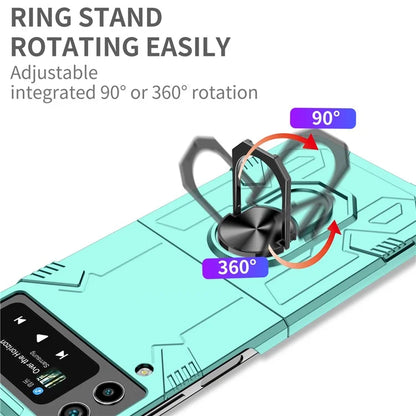 For Samsung Galaxy Z Flip4 5G Case Hard PC Ring Kickstand Phone Cover Support Magnetic Car Mount