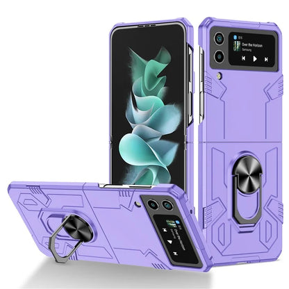 For Samsung Galaxy Z Flip4 5G Case Hard PC Ring Kickstand Phone Cover Support Magnetic Car Mount