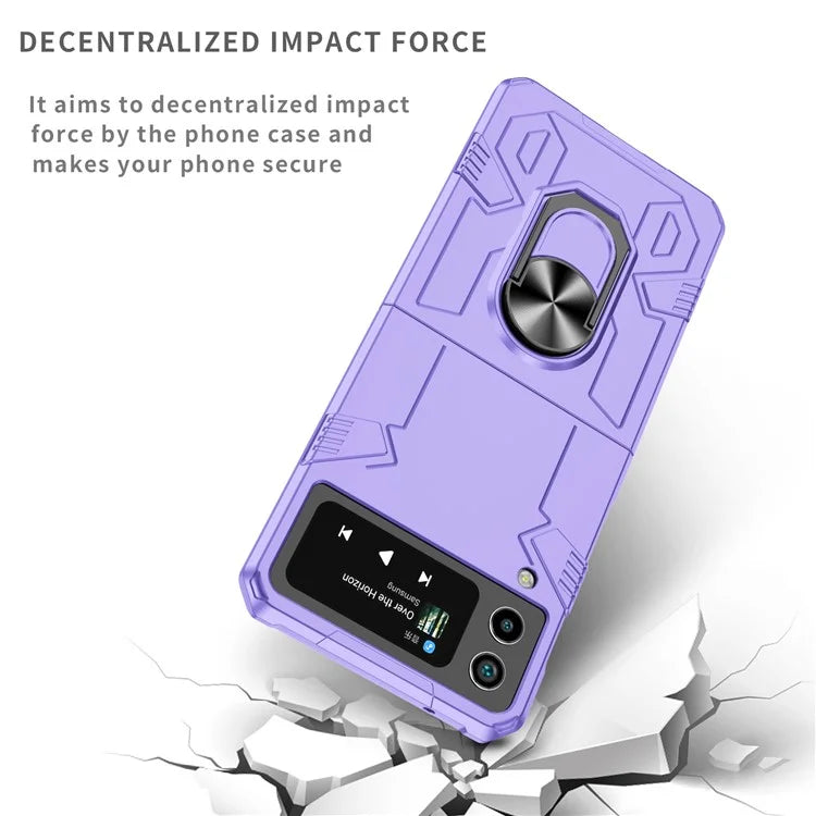 For Samsung Galaxy Z Flip4 5G Case Hard PC Ring Kickstand Phone Cover Support Magnetic Car Mount