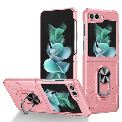 For Samsung Galaxy Z Flip5 5G Case Shockproof Hard PC Phone Cover with Metal Kickstand
