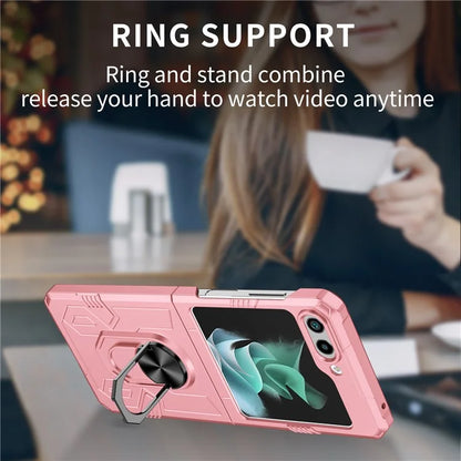 For Samsung Galaxy Z Flip5 5G Case Shockproof Hard PC Phone Cover with Metal Kickstand