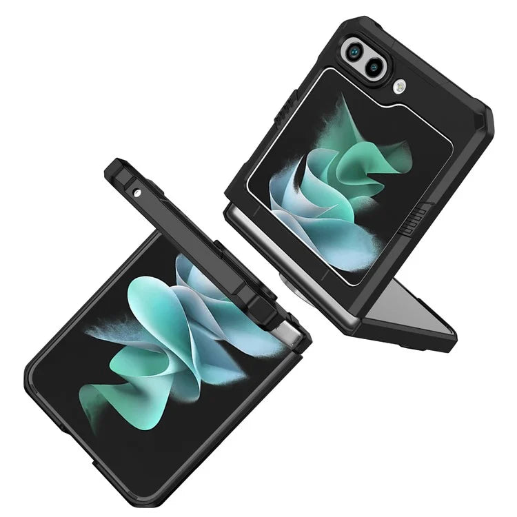 For Samsung Galaxy Z Flip5 5G Case Shockproof Hard PC Phone Cover with Metal Kickstand
