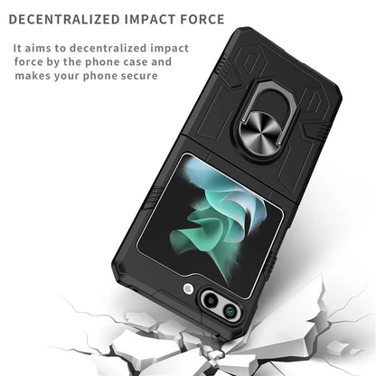 For Samsung Galaxy Z Flip5 5G Case Shockproof Hard PC Phone Cover with Metal Kickstand