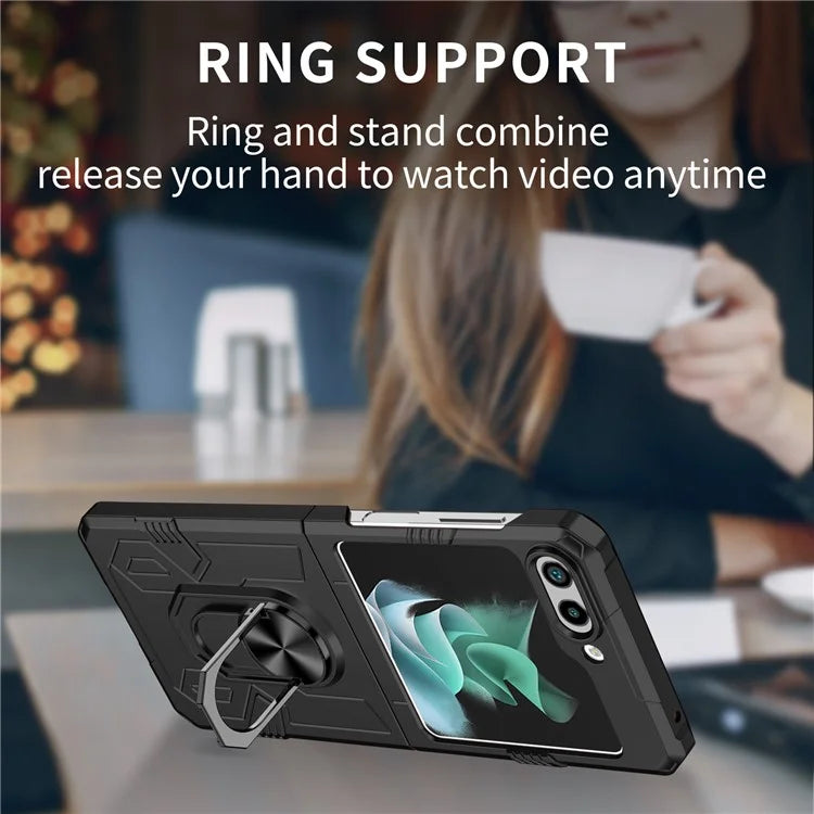 For Samsung Galaxy Z Flip5 5G Case Shockproof Hard PC Phone Cover with Metal Kickstand