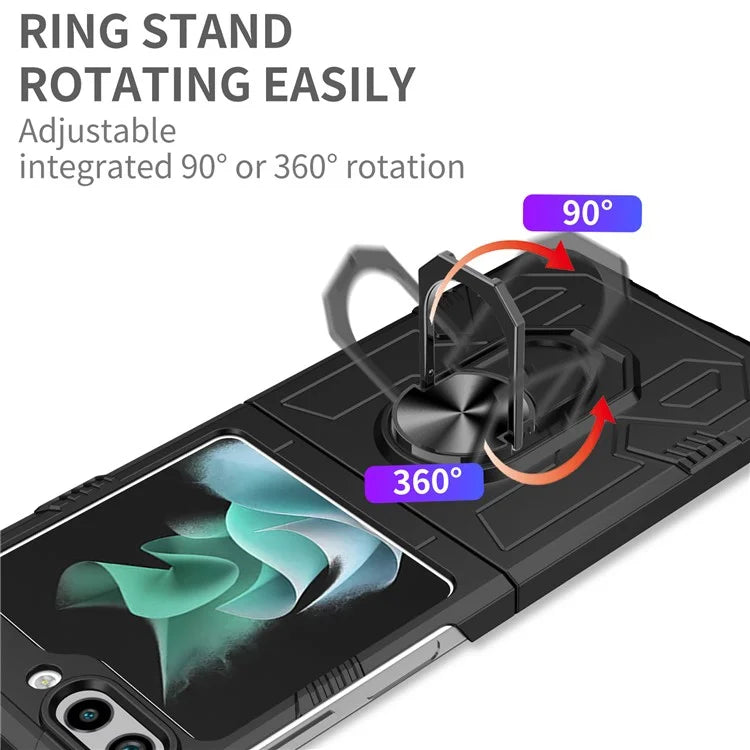 For Samsung Galaxy Z Flip5 5G Case Shockproof Hard PC Phone Cover with Metal Kickstand