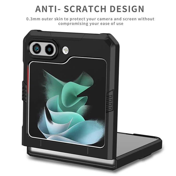 For Samsung Galaxy Z Flip5 5G Case Shockproof Hard PC Phone Cover with Metal Kickstand