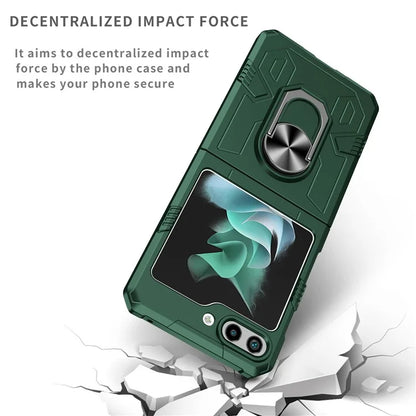 For Samsung Galaxy Z Flip5 5G Case Shockproof Hard PC Phone Cover with Metal Kickstand