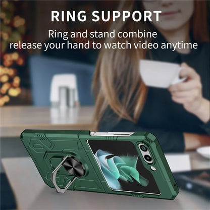 For Samsung Galaxy Z Flip5 5G Case Shockproof Hard PC Phone Cover with Metal Kickstand
