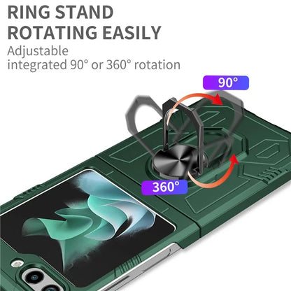 For Samsung Galaxy Z Flip5 5G Case Shockproof Hard PC Phone Cover with Metal Kickstand