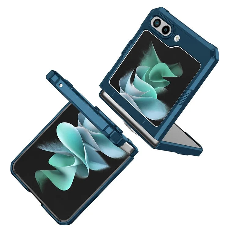 For Samsung Galaxy Z Flip5 5G Case Shockproof Hard PC Phone Cover with Metal Kickstand