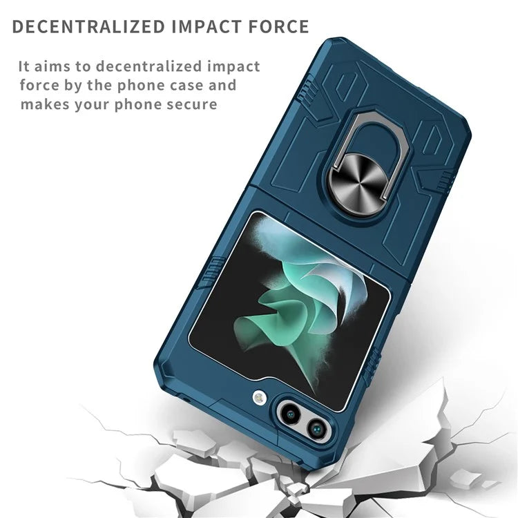 For Samsung Galaxy Z Flip5 5G Case Shockproof Hard PC Phone Cover with Metal Kickstand