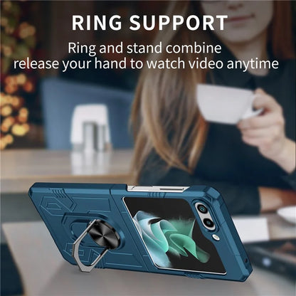 For Samsung Galaxy Z Flip5 5G Case Shockproof Hard PC Phone Cover with Metal Kickstand