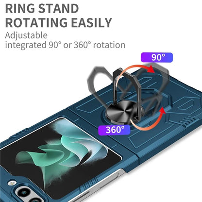 For Samsung Galaxy Z Flip5 5G Case Shockproof Hard PC Phone Cover with Metal Kickstand
