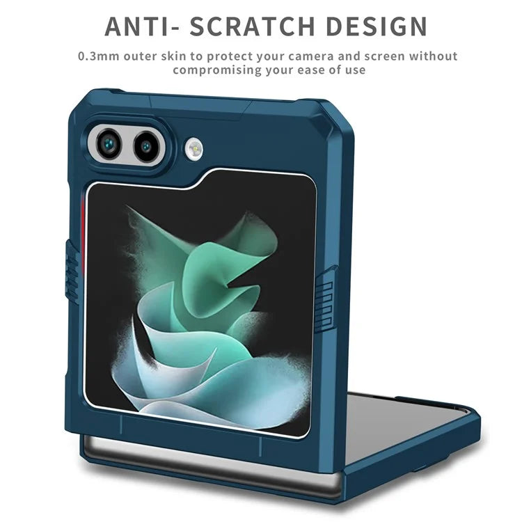 For Samsung Galaxy Z Flip5 5G Case Shockproof Hard PC Phone Cover with Metal Kickstand