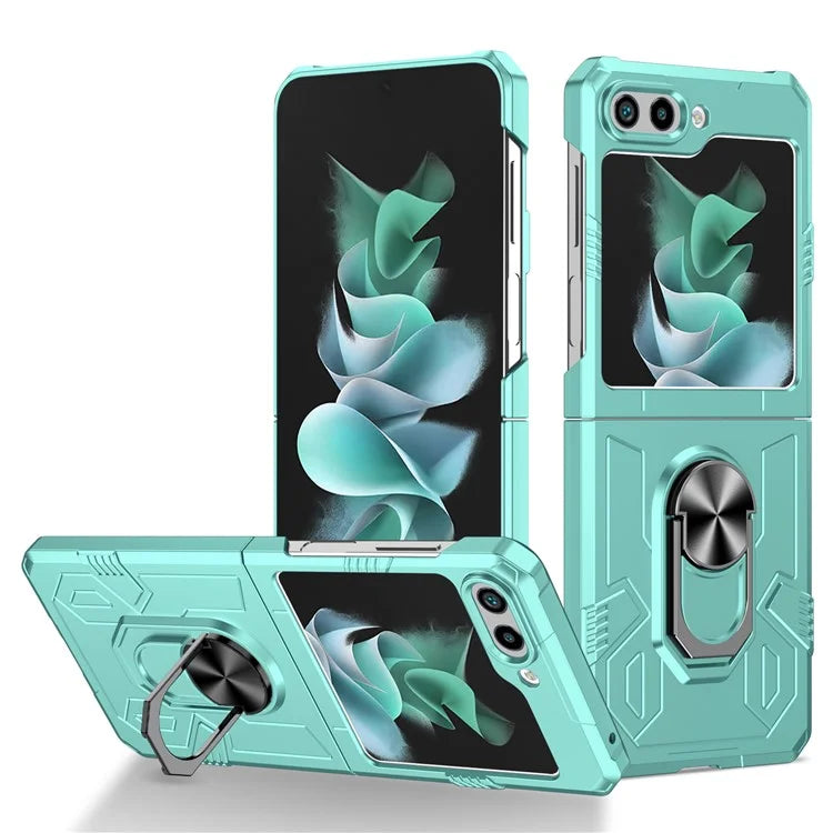 For Samsung Galaxy Z Flip5 5G Case Shockproof Hard PC Phone Cover with Metal Kickstand