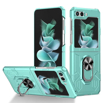 For Samsung Galaxy Z Flip5 5G Case Shockproof Hard PC Phone Cover with Metal Kickstand