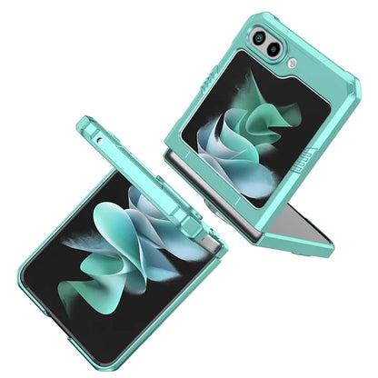 For Samsung Galaxy Z Flip5 5G Case Shockproof Hard PC Phone Cover with Metal Kickstand
