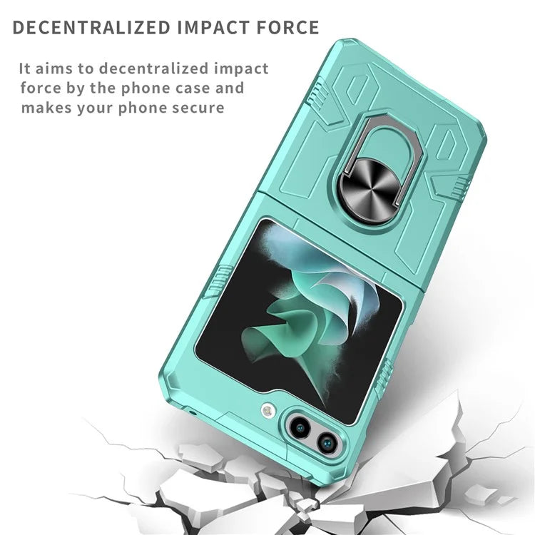 For Samsung Galaxy Z Flip5 5G Case Shockproof Hard PC Phone Cover with Metal Kickstand
