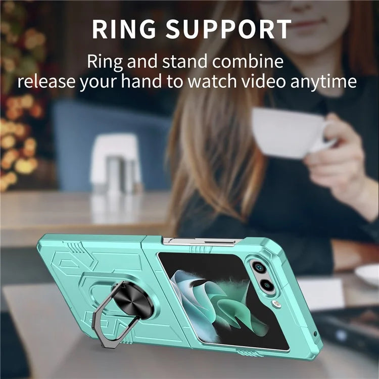For Samsung Galaxy Z Flip5 5G Case Shockproof Hard PC Phone Cover with Metal Kickstand