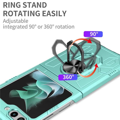 For Samsung Galaxy Z Flip5 5G Case Shockproof Hard PC Phone Cover with Metal Kickstand