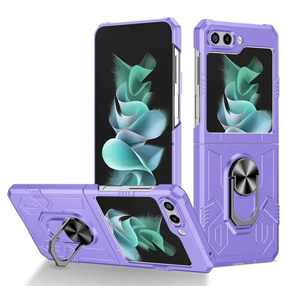For Samsung Galaxy Z Flip5 5G Case Shockproof Hard PC Phone Cover with Metal Kickstand