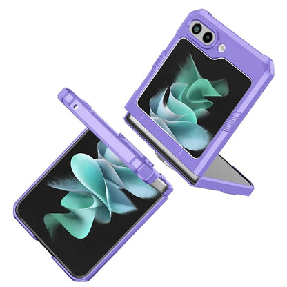 For Samsung Galaxy Z Flip5 5G Case Shockproof Hard PC Phone Cover with Metal Kickstand