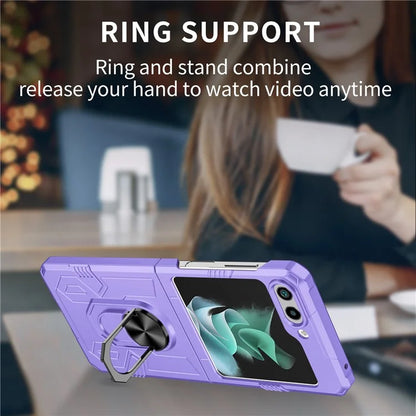 For Samsung Galaxy Z Flip5 5G Case Shockproof Hard PC Phone Cover with Metal Kickstand