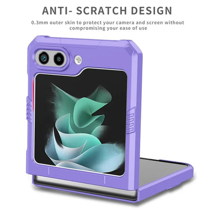 For Samsung Galaxy Z Flip5 5G Case Shockproof Hard PC Phone Cover with Metal Kickstand