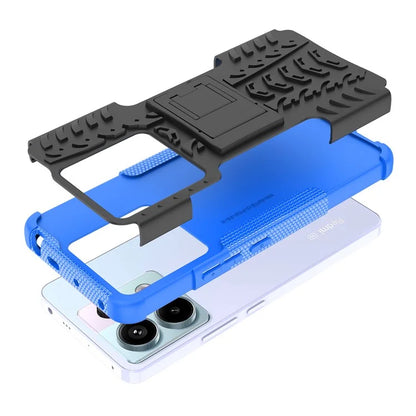 For Xiaomi Redmi Note 13 Pro 5G / Poco X6 5G Case PC+TPU Tyre Pattern Phone Cover with Kickstand