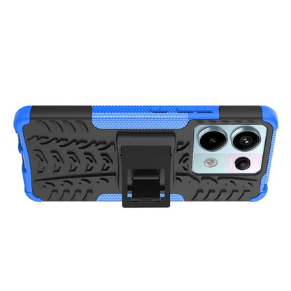 For Xiaomi Redmi Note 13 Pro 5G / Poco X6 5G Case PC+TPU Tyre Pattern Phone Cover with Kickstand