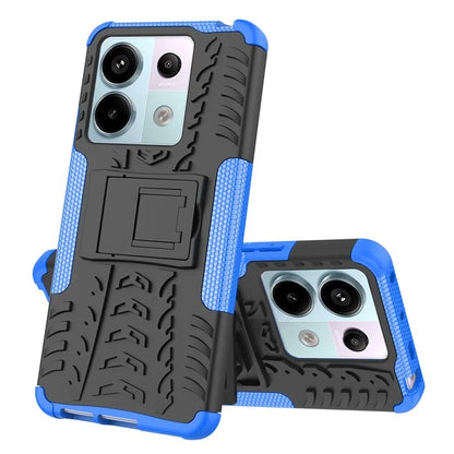 For Xiaomi Redmi Note 13 Pro 5G / Poco X6 5G Case PC+TPU Tyre Pattern Phone Cover with Kickstand