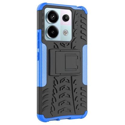 For Xiaomi Redmi Note 13 Pro 5G / Poco X6 5G Case PC+TPU Tyre Pattern Phone Cover with Kickstand