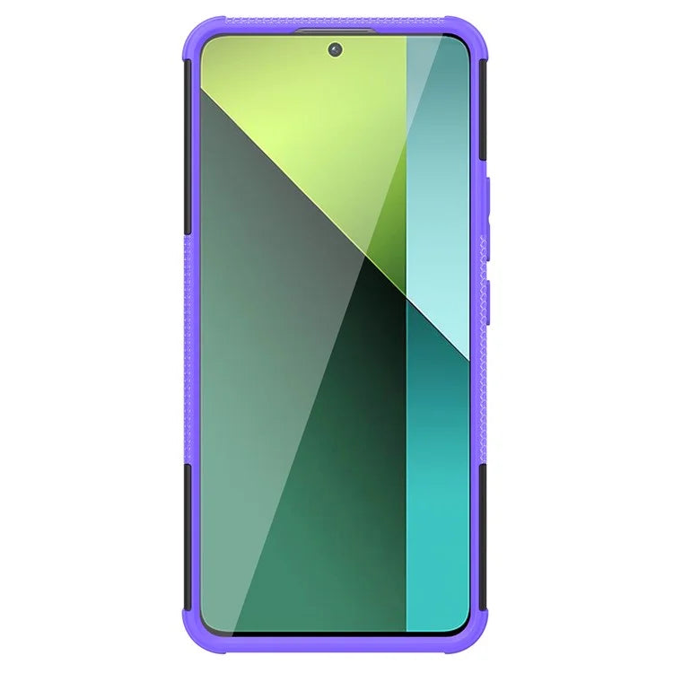 For Xiaomi Redmi Note 13 Pro 5G / Poco X6 5G Case PC+TPU Tyre Pattern Phone Cover with Kickstand