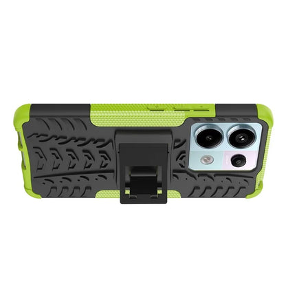 For Xiaomi Redmi Note 13 Pro 5G / Poco X6 5G Case PC+TPU Tyre Pattern Phone Cover with Kickstand